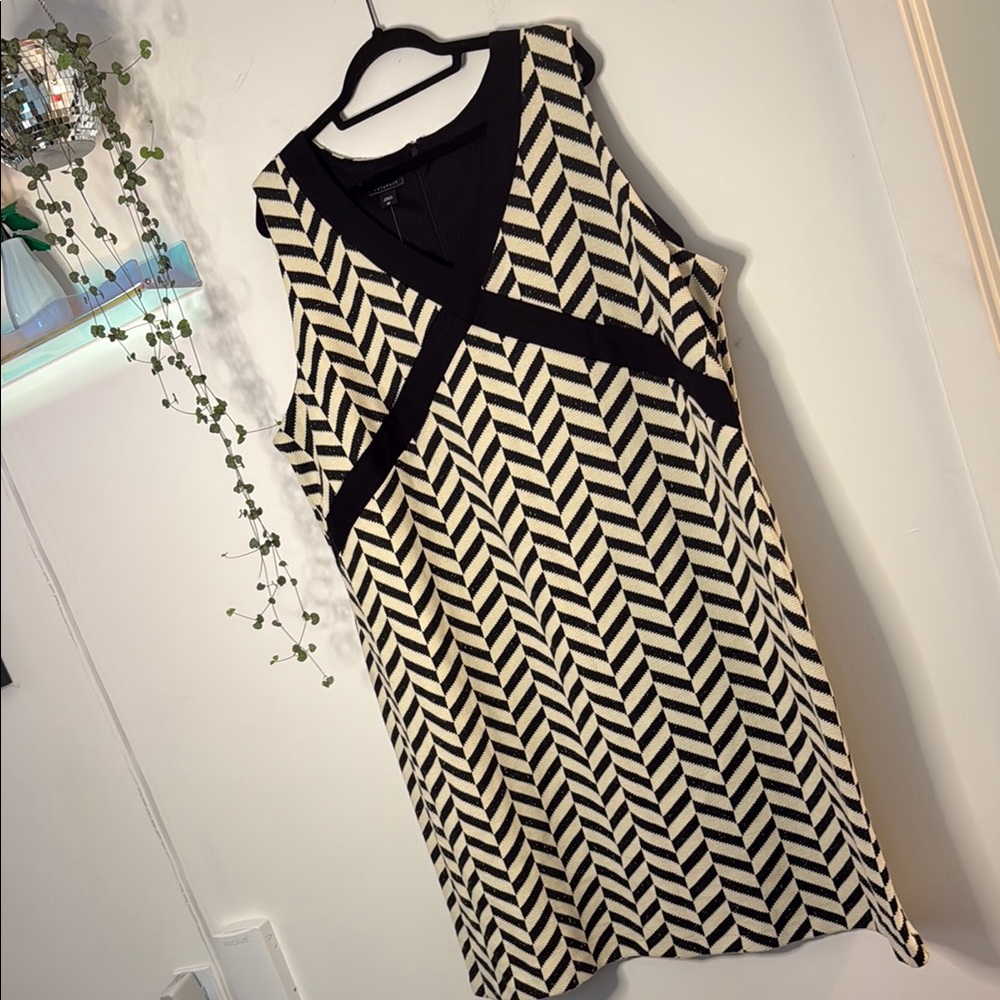 Metaphor black and white chevron pattern nwt dress